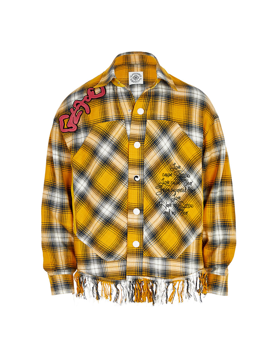 GLACIERBOY 2024 S/S DOUBLE VISION LEATHER CHECK SHIRT