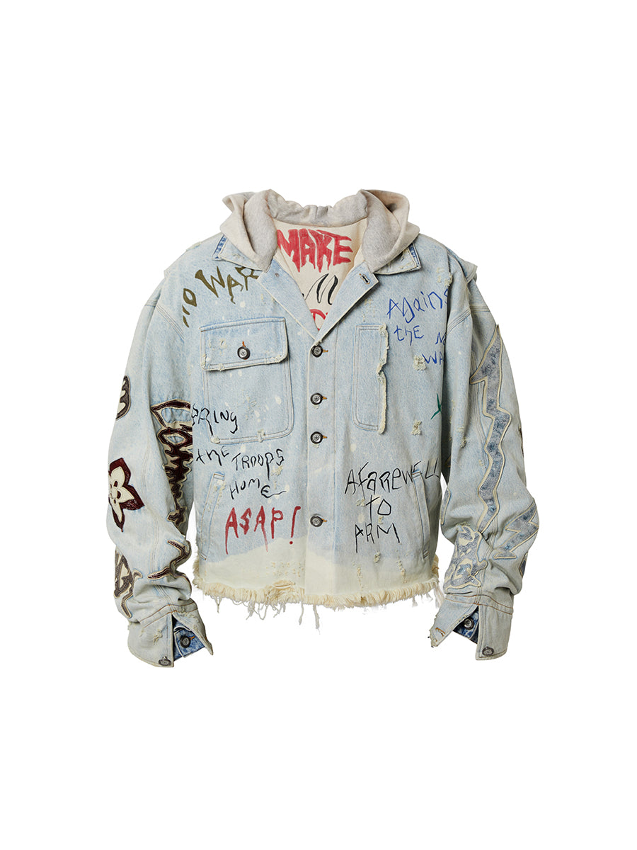 GLACIERBOY 2024 S/S HEAVY LEATHER DENIM JACKET