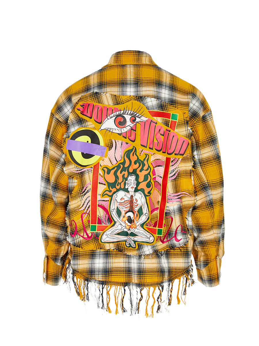 GLACIERBOY 2024 S/S DOUBLE VISION LEATHER CHECK SHIRT