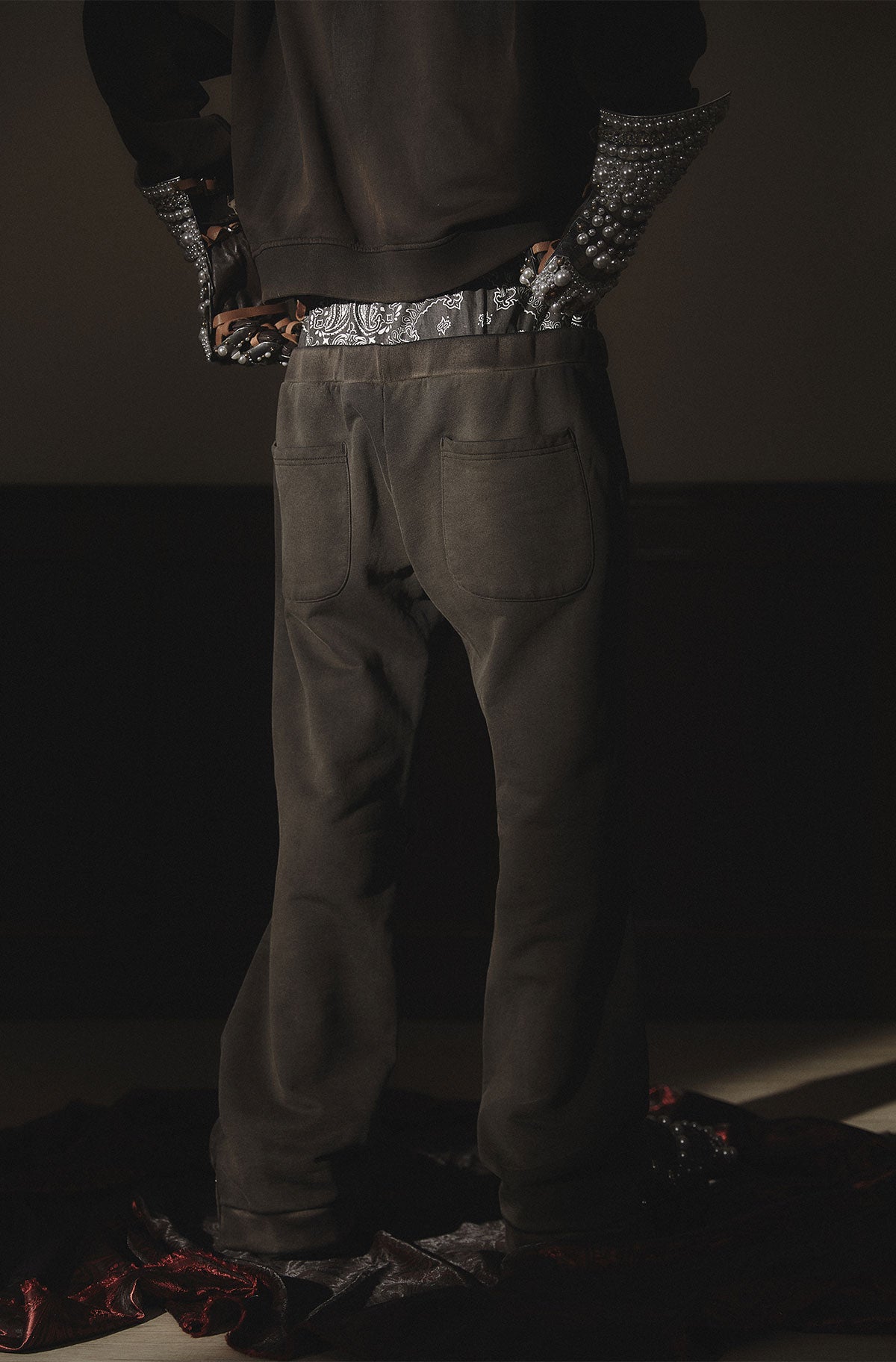 GLACIERBOY 2023 A/W WASHED DOUBLE WAIST SWEATPANTS W/ S925 LOGO