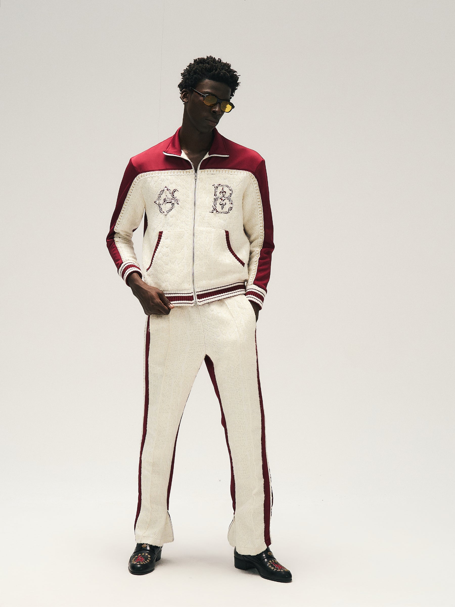 GLACIERBOY 24A/W "RAP STAR" SERIES DARK RED PEARL JACQUARD SPORTS SET