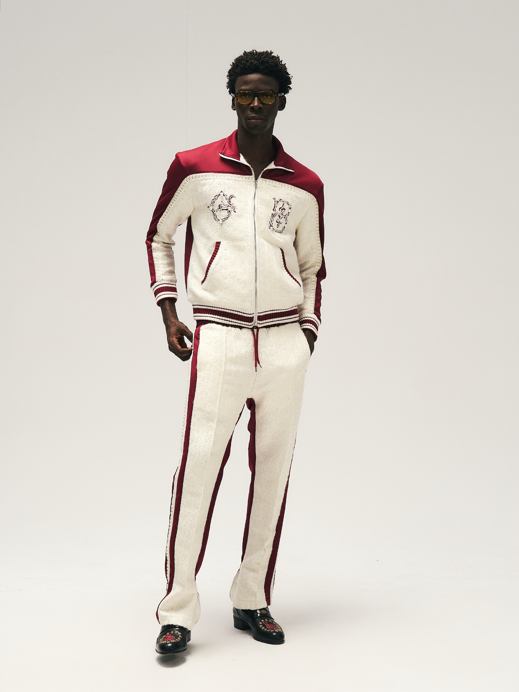 GLACIERBOY 24A/W "RAP STAR" SERIES DARK RED PEARL JACQUARD SPORTS SET