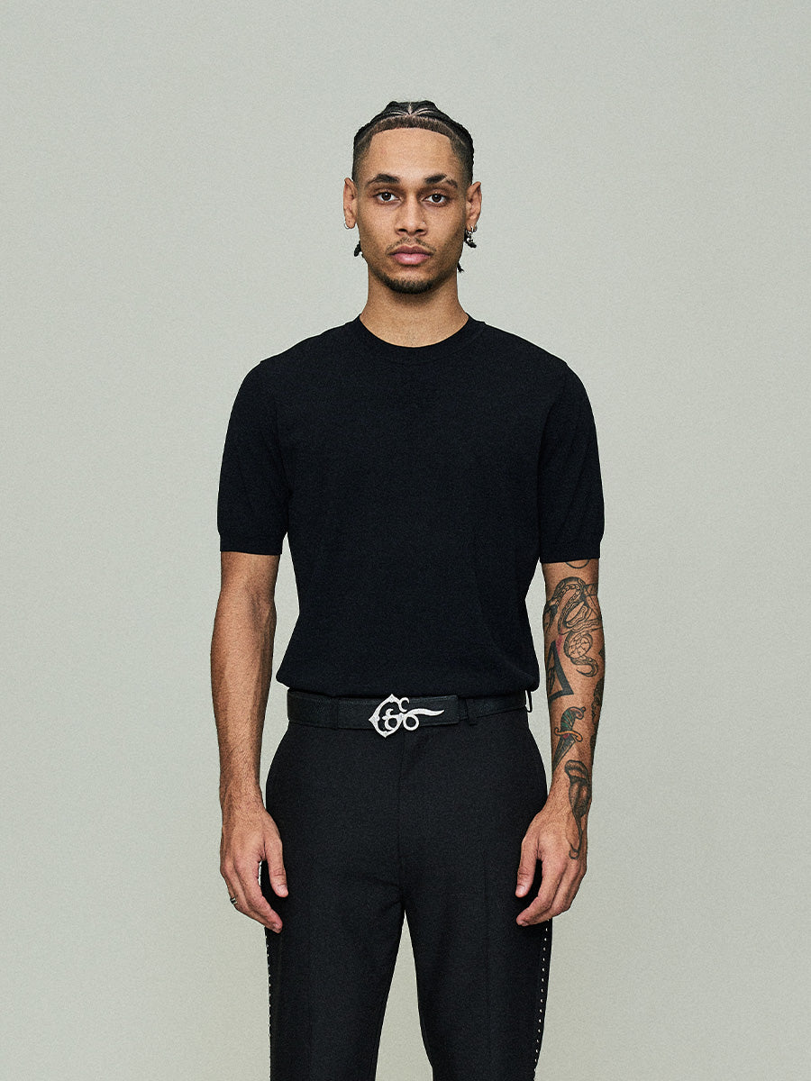 GLACIERBOY 2024 S/S 4G KNITTED SHORT SLEEVE IN DARK PATTERN