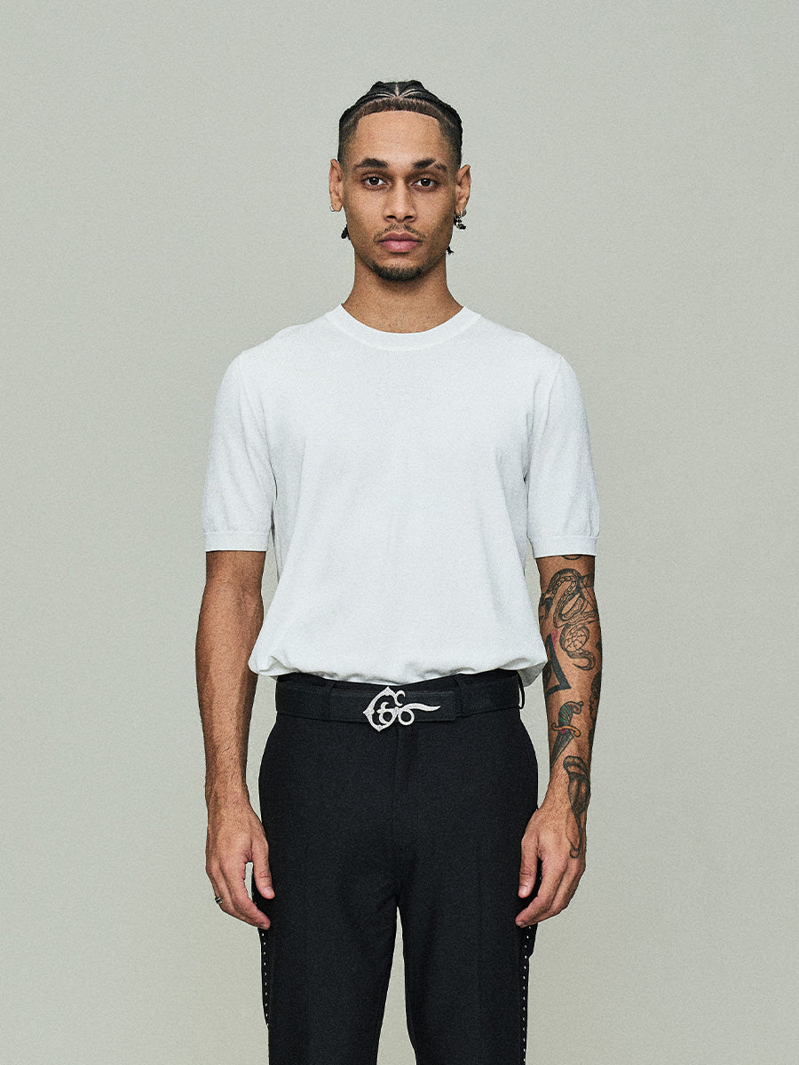 GLACIERBOY 2024 S/S 4G KNITTED SHORT SLEEVE IN DARK PATTERN