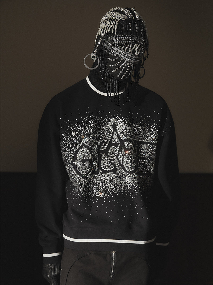GLACIERBOY 2023 A/W ALL OVER STAR RHINESTONE SWEATSHIRT