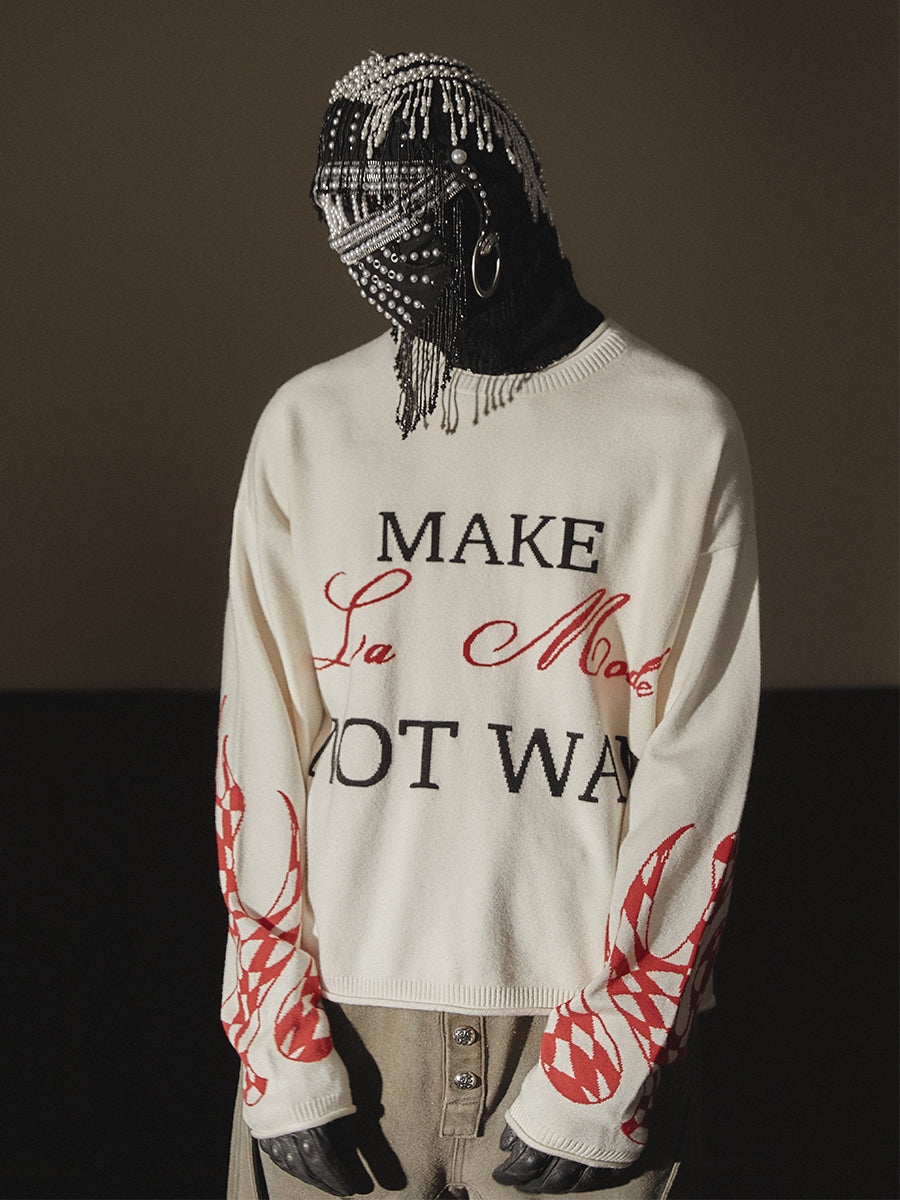 GLACIERBOY 2023 A/W FLAME SLOGAN SWEATER