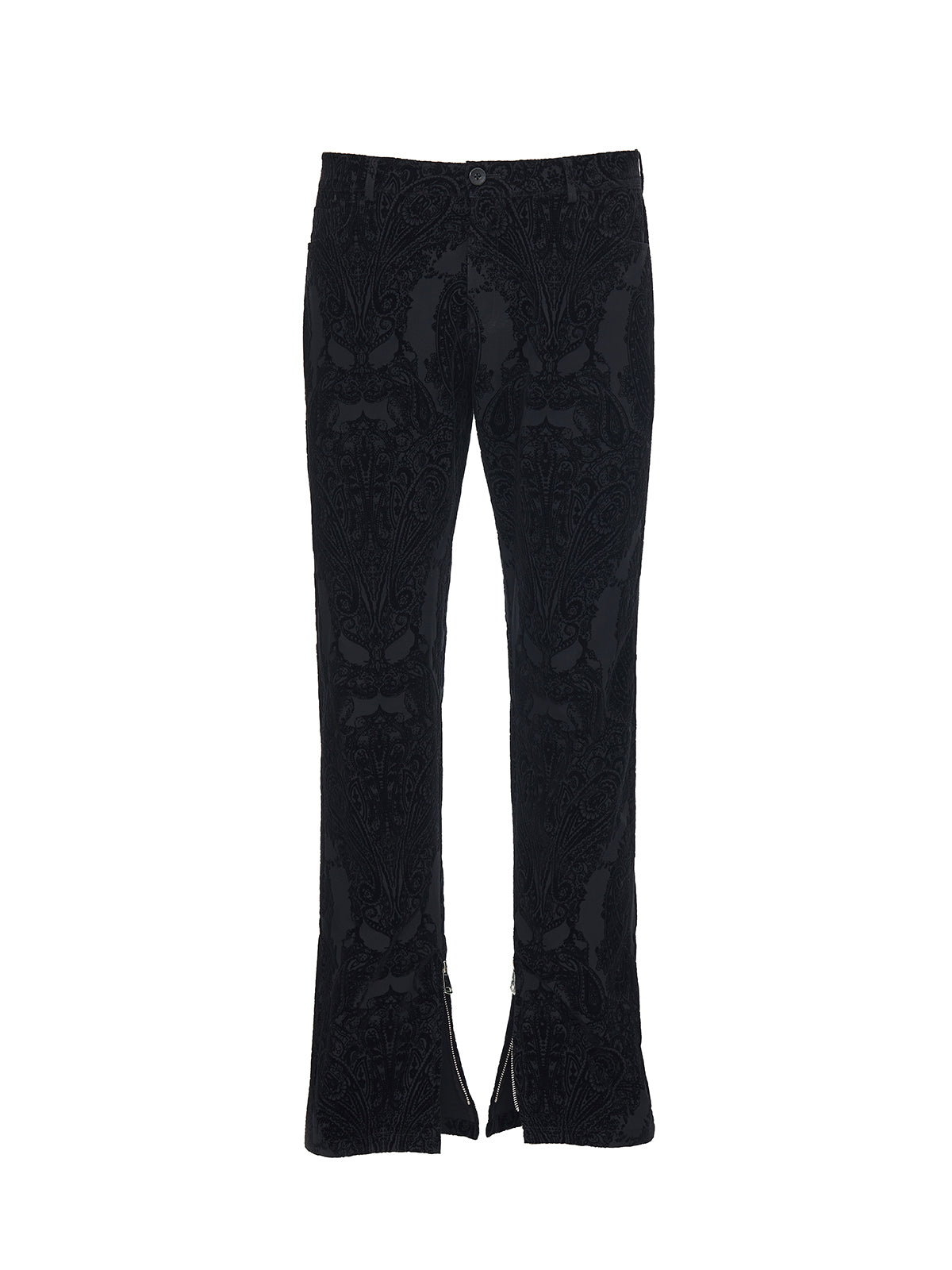 GLACIERBOY 2022 A/W JEWELRY BUTTON & BLACK PAISLEY SUIT TROUSERS