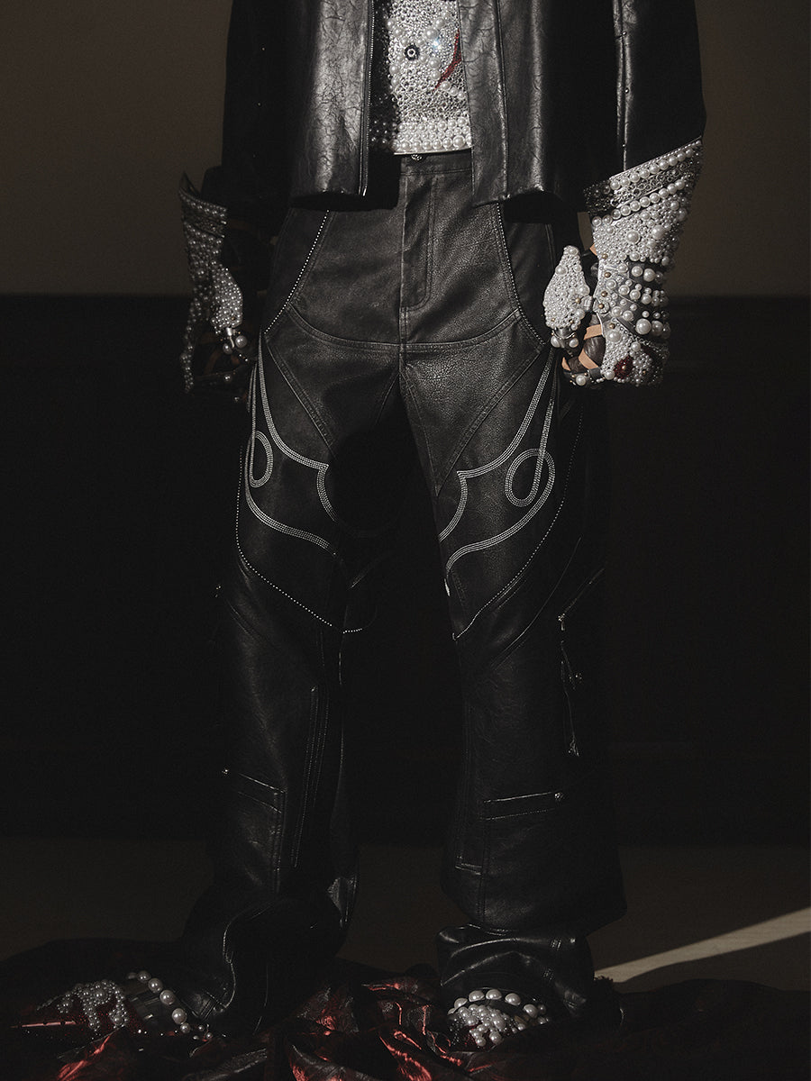 GLACIERBOY 2023 A/W WESTERN STYLE LEATHER PANTS