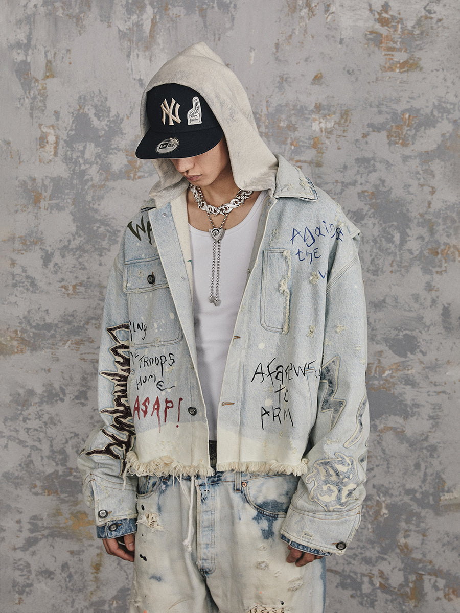 GLACIERBOY 2024 S/S HEAVY LEATHER DENIM JACKET