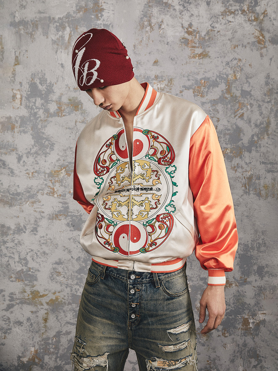 GLACIERBOY 2024 S/S ACUPUNCTURE POINT EMBROIDERY SATIN LIGHT COTTON JACKET