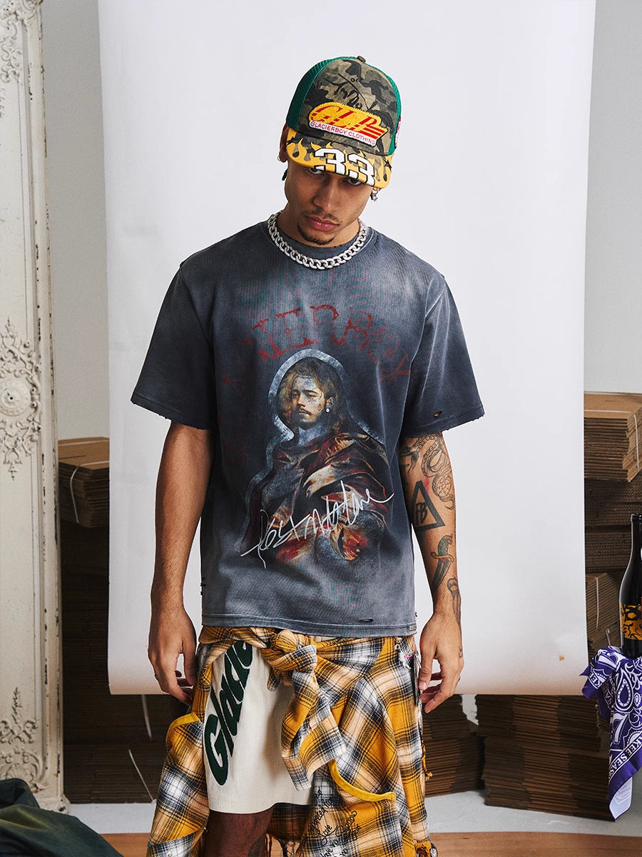 GLACIERBOY 2024 S/S POST MALONE PORTRAIT VINTAGE TEE