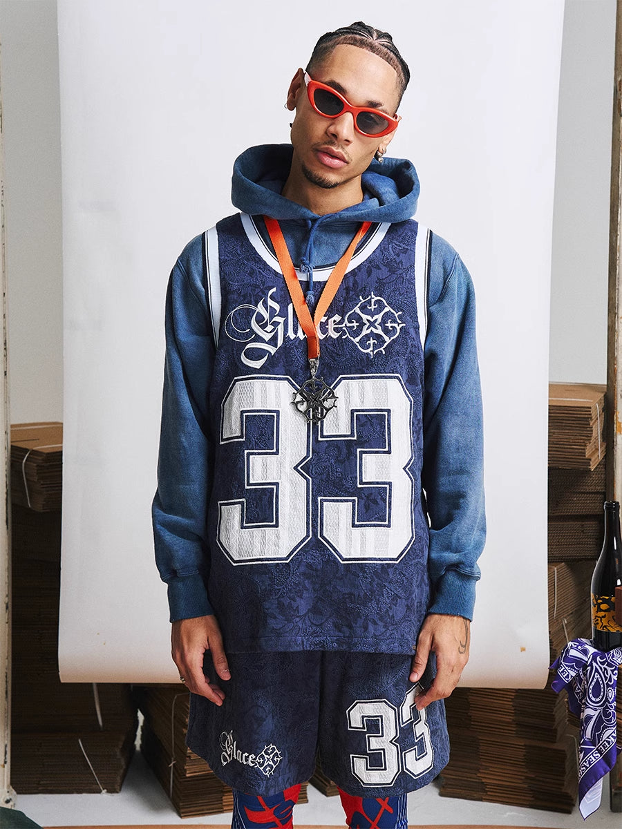 GLACIERBOY 2024 S/S 33 JACQUARD BASKETBALL SUIT IN PAISLEY-PANTS