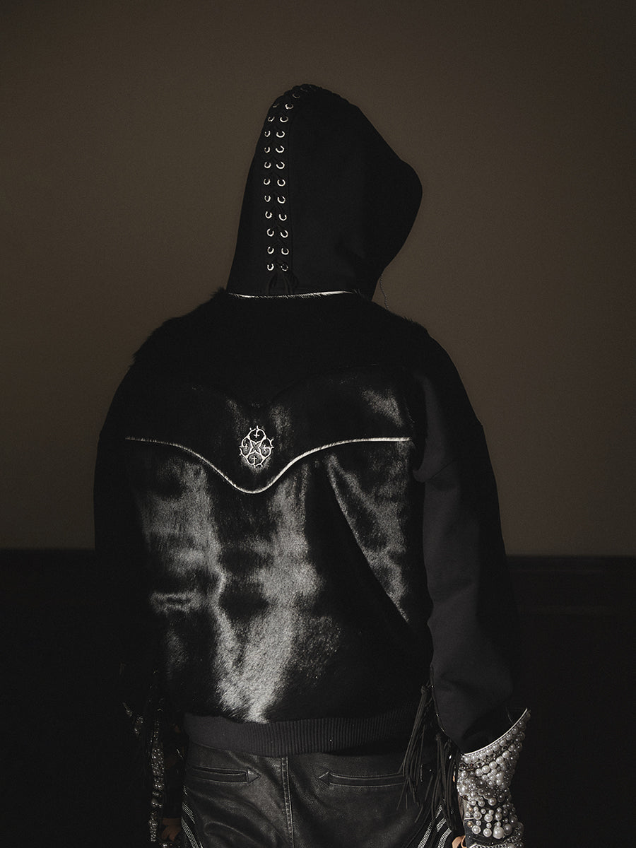 GLACIERBOY 2023 A/W BLACK PONY HAIR VEST