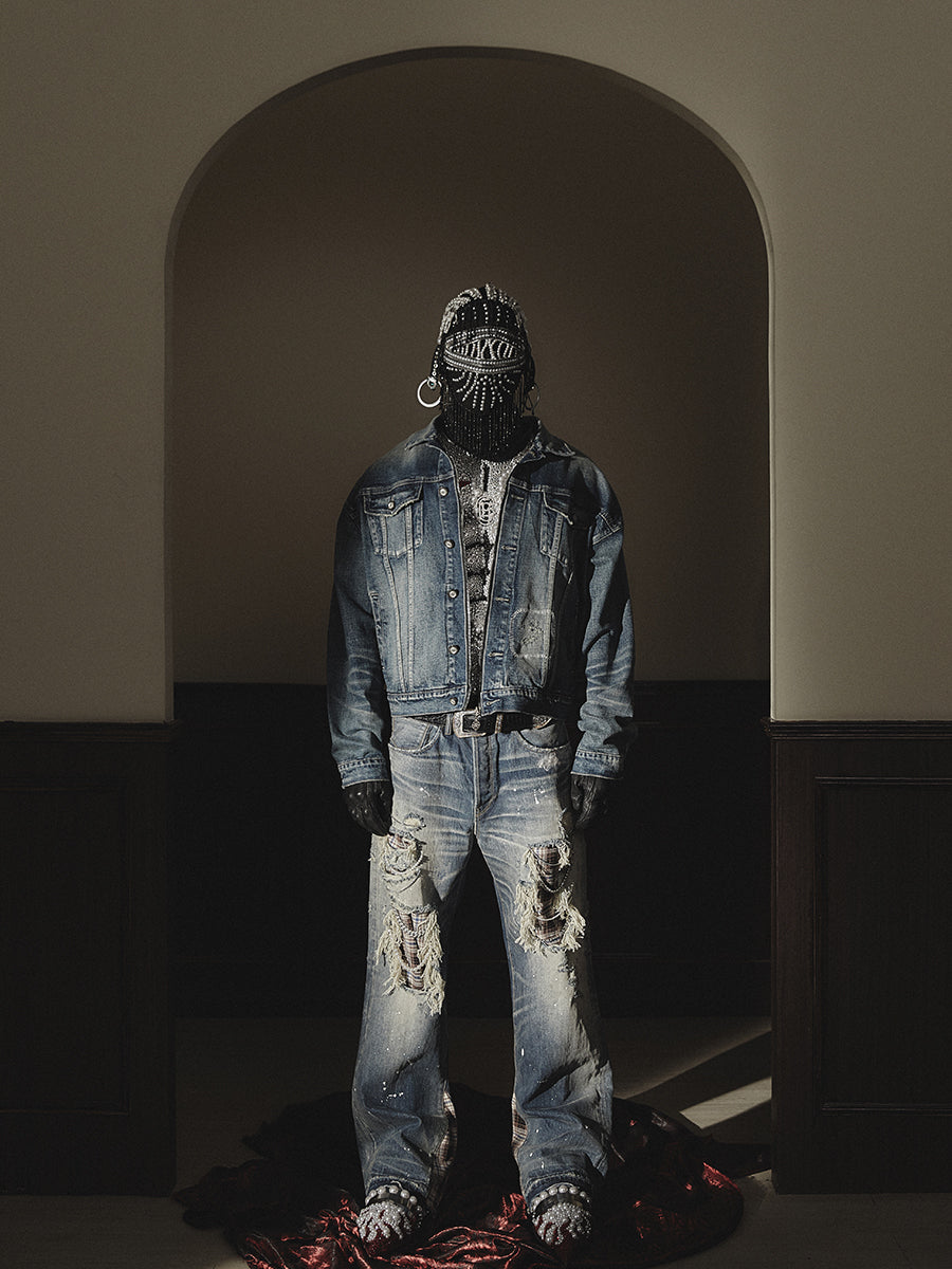 GLACIERBOY 2023 A/W WASHED AND DISTRESSED DENIM JACKET