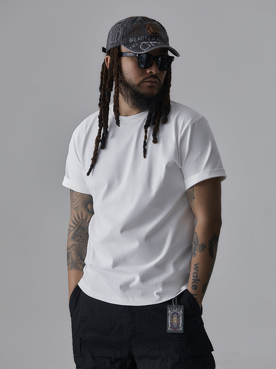 GLACIERBOY 2023 S/S 300G COTTON BASIC SOLID COLOR T-SHIRT