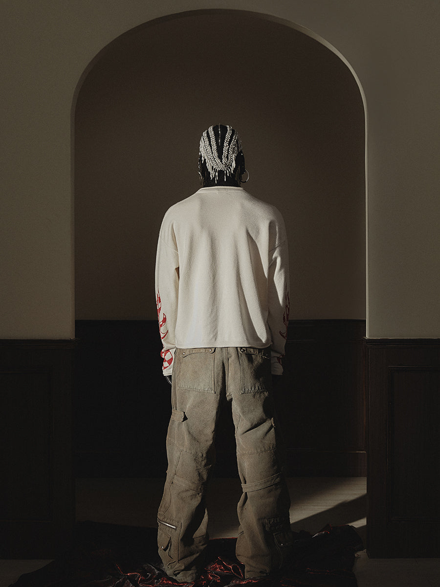 GLACIERBOY 2023 A/W FLAME SLOGAN SWEATER