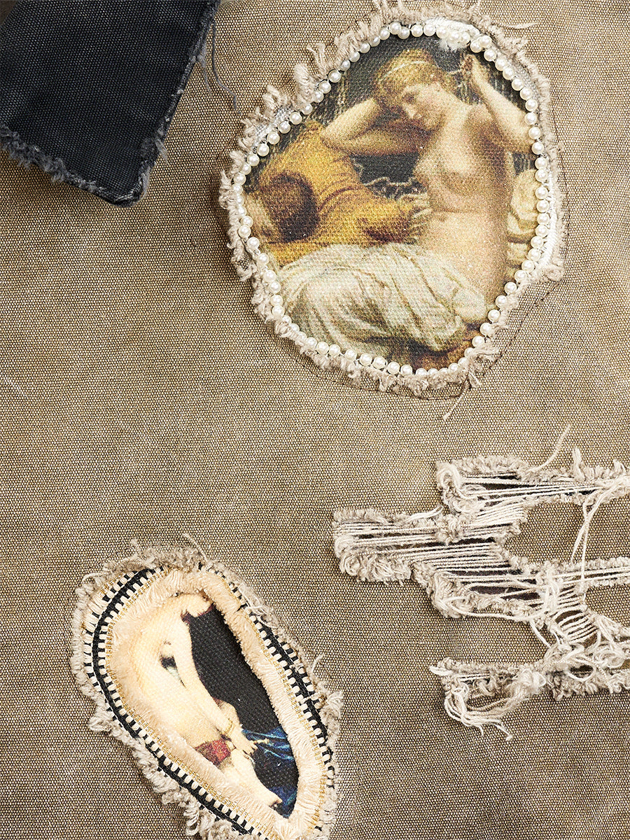 GLACIERBOY 24A/W "RAP STAR" SERIES OIL PAINTING PEARL CANVAS DENIM JACKET