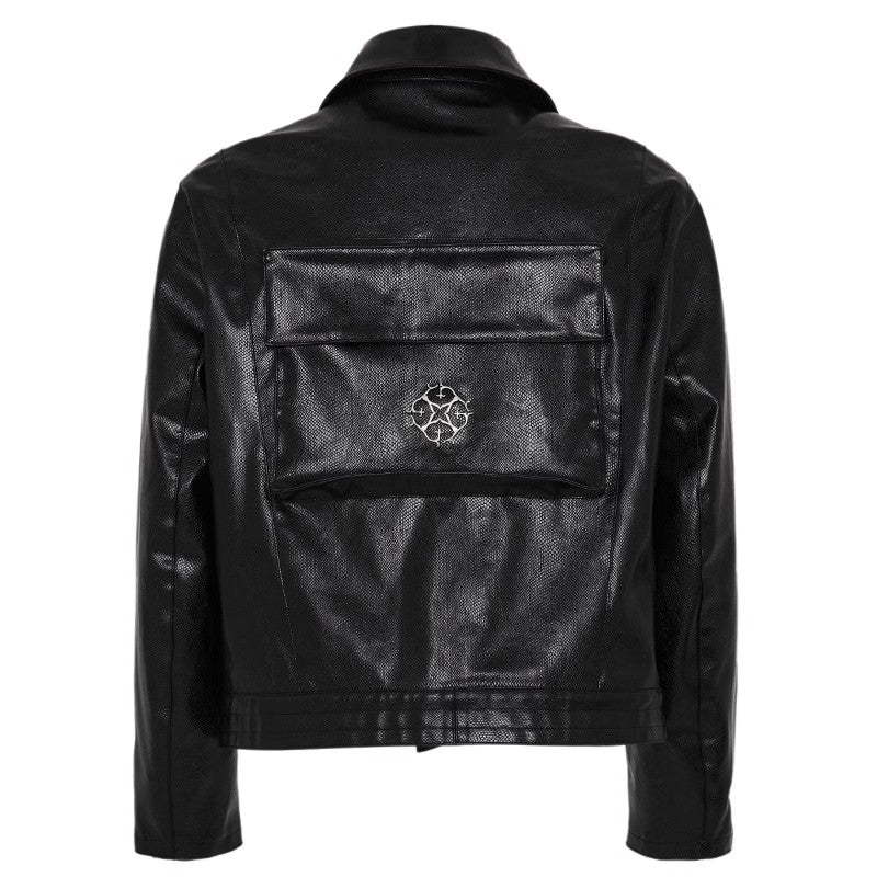 GLACIERBOY 2022 A/W COBRA LEATHERY RIDER JACKET