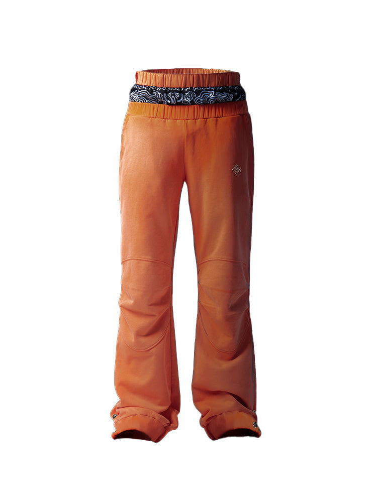 GLACIERBOY 2023 A/W WASHED DOUBLE WAIST SWEATPANTS W/ S925 LOGO