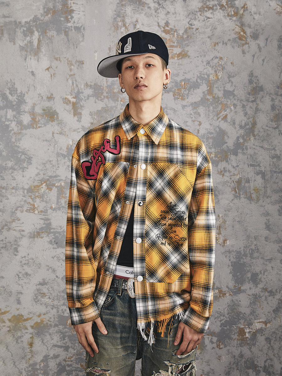 GLACIERBOY 2024 S/S DOUBLE VISION LEATHER CHECK SHIRT