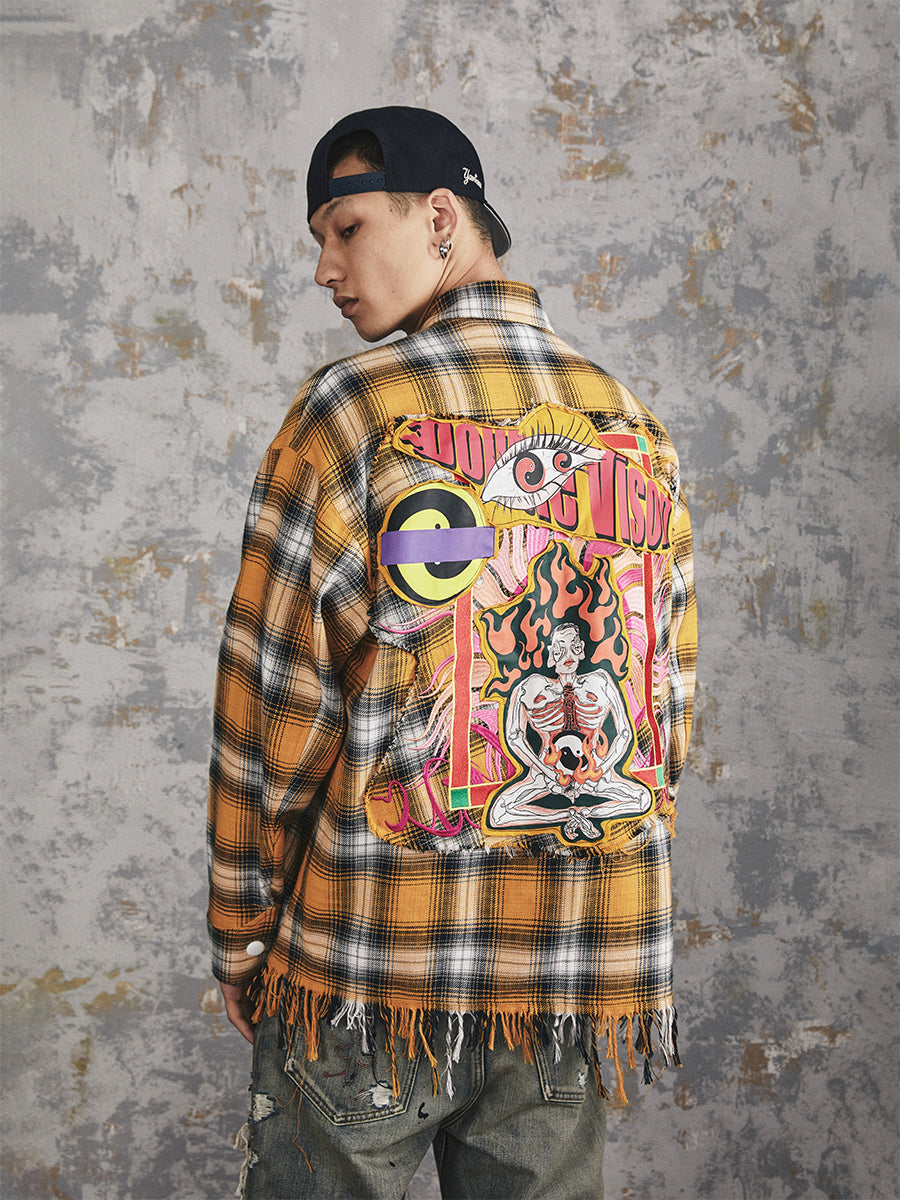 GLACIERBOY 2024 S/S DOUBLE VISION LEATHER CHECK SHIRT