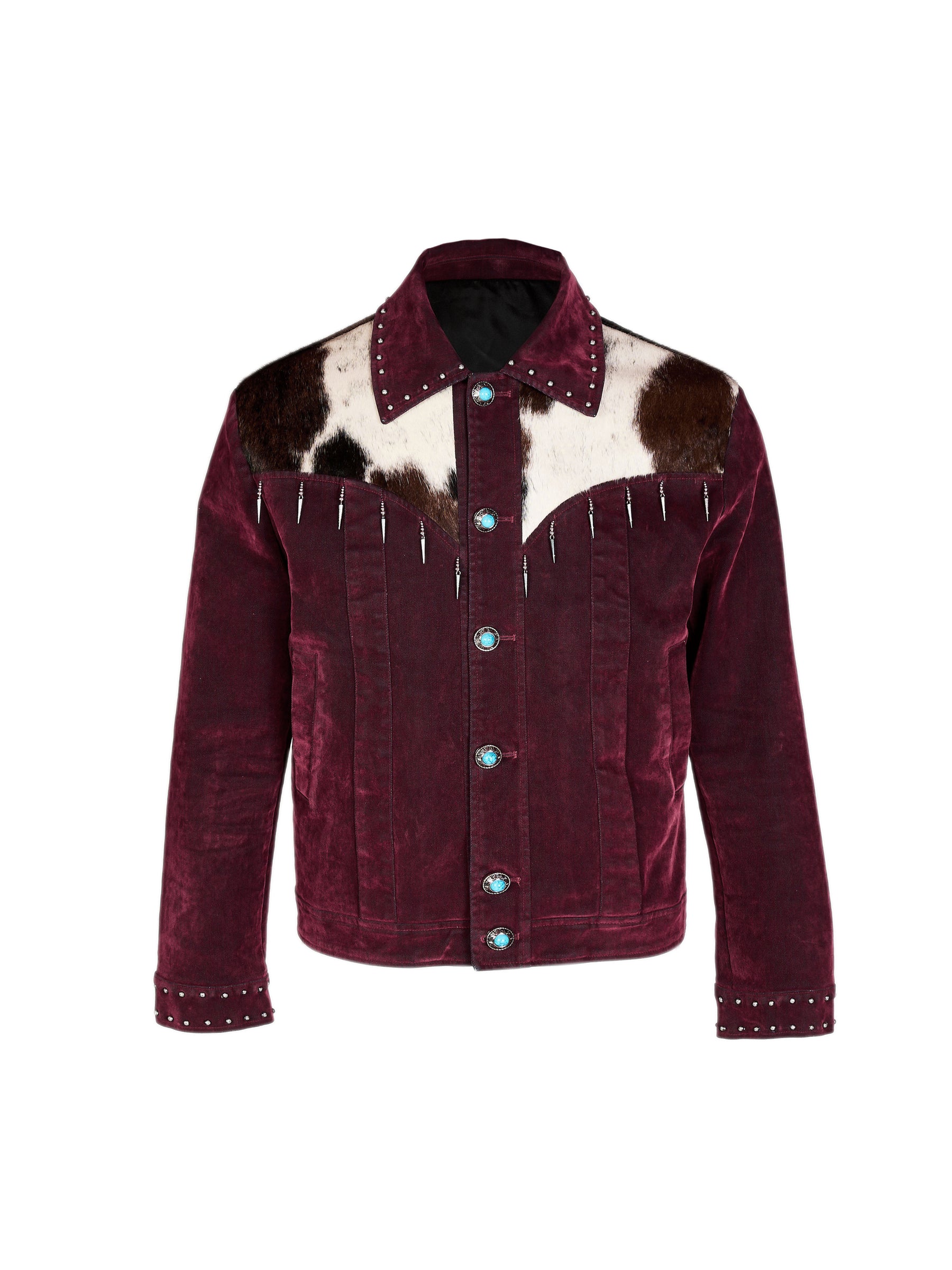 GLACIERBOY 24A/W "RAP STAR" SERIES ORIGINAL COWHIDE SHORT WOOL PLUSH DENIM JACKET