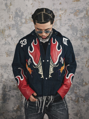 GLACIERBOY 2024 S/S FLAME PATCHWORK DENIM JACKET