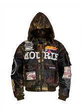 EGLB 24A/W "RAP STAR" SERIES CAMO COLLAR LEATHER JACKET COTTON JACKET - HANDMADE