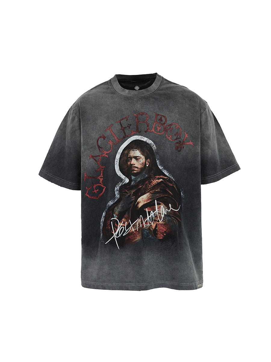 GLACIERBOY 2024 S/S POST MALONE PORTRAIT VINTAGE TEE