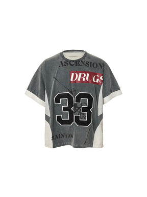 GLACIERBOY 2024 S/S 33 PATCHWORK ICE HOCKEY T-SHIRT